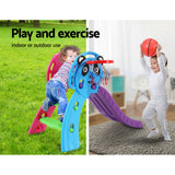 darrahopens Baby & Kids > Toys Keezi Kids Slide with Basketball Hoop Outdoor Indoor Playground Toddler Play