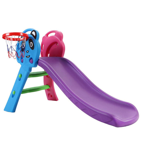 darrahopens Baby & Kids > Toys Keezi Kids Slide with Basketball Hoop Outdoor Indoor Playground Toddler Play