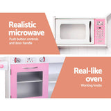 darrahopens Baby & Kids > Toys Keezi Kids Wooden Kitchen Play Set - White & Pink