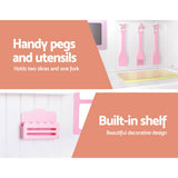 darrahopens Baby & Kids > Toys Keezi Kids Wooden Kitchen Play Set - White & Pink