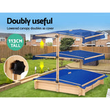 darrahopens Baby & Kids > Toys Keezi Wooden Outdoor Sand Box Set Sand Pit- Natural Wood