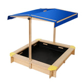 darrahopens Baby & Kids > Toys Keezi Wooden Outdoor Sand Box Set Sand Pit- Natural Wood
