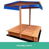 darrahopens Baby & Kids > Toys Keezi Wooden Outdoor Sand Box Set Sand Pit- Natural Wood
