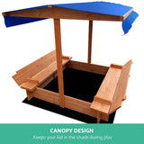 darrahopens Baby & Kids > Toys Keezi Wooden Outdoor Sand Box Set Sand Pit- Natural Wood