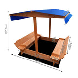 darrahopens Baby & Kids > Toys Keezi Wooden Outdoor Sand Box Set Sand Pit- Natural Wood