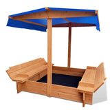 darrahopens Baby & Kids > Toys Keezi Wooden Outdoor Sand Box Set Sand Pit- Natural Wood