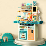 Darrahopens Baby & Kids > Toys Kids Kitchen Pretend Play Set Toys Sink Food Fruit Vegetable Rangehood 73pcs Accessories