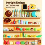 Darrahopens Baby & Kids > Toys Kids Kitchen Pretend Play Set Toys Sink Food Fruit Vegetable Rangehood 73pcs Accessories