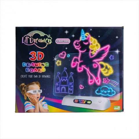 Darrahopens Baby & Kids > Toys Lil Dreamers Unicorn Kingdom's 3D Illuminate Drawing Board