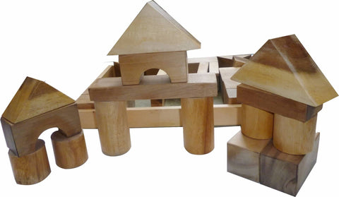 darrahopens Baby & Kids > Toys NATURAL WOOD BLOCKS 34 PCS