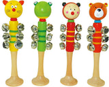 darrahopens Baby & Kids > Toys PRICE FOR 4 ASSORTED ANIMAL BELL STICK W BASE