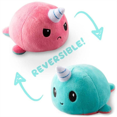 Darrahopens Baby & Kids > Toys Reversible Plushie - Narwhal Light Blue/Light Pink