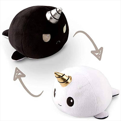 Darrahopens Baby & Kids > Toys Reversible Plushie - Narwhal White/Black