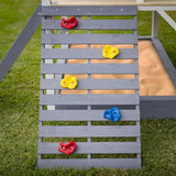 Darrahopens Baby & Kids > Toys ROVO KIDS Wooden Tower Cubby House with Slide, Sandpit, Climbing Wall, Noughts & Crosses