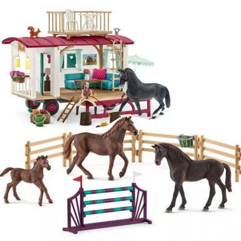 darrahopens Baby & Kids > Toys Schleich Large Playset Secret Horse Training at the Horse Club Caravan 72141
