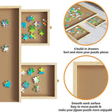 darrahopens Baby & Kids > Toys Wooden Jigsaw Puzzle Table Board Storage Table Tray Puzzle For Adult Kid