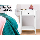 darrahopens Bedside Tables Drawer Side Table Nightstand White Storage Cabinet White Shelf