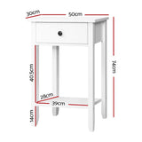 darrahopens Bedside Tables Drawer Side Table Nightstand White Storage Cabinet White Shelf