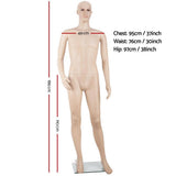 darrahopens Commercial > Mannequins 186cm Tall Full Body Male Mannequin - Skin Coloured