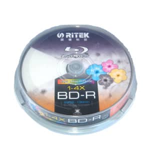 darrahopens Electronics > Back Up & Storage Ritek Blu-Ray BD-R 2X 25GB 130Min White Top  Printable 10pcs