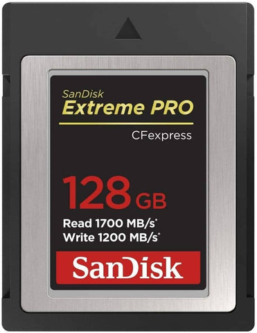 darrahopens Electronics > Back Up & Storage SanDisk 128GB Extreme PRO CFexpress Card Type B - SDCFE-128G-GN4NN READ 1700 MB/S WRITE 1200MB/S