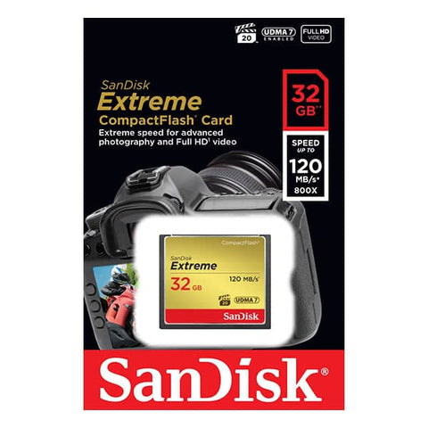 darrahopens Electronics > Back Up & Storage SanDisk 32GB Extreme CompactFlash Card with (write) 85MB/s and (Read)120MB/s - SDCFXSB-032G