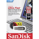 darrahopens Electronics > Back Up & Storage SANDISK 64GB CZ73 ULTRA FLAIR USB 3.0 FLASH DRIVE upto 150MB/s