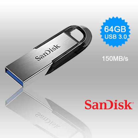 darrahopens Electronics > Back Up & Storage SANDISK 64GB CZ73 ULTRA FLAIR USB 3.0 FLASH DRIVE upto 150MB/s