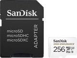 darrahopens Electronics > Back Up & Storage SANDISK HIGH ENDURANCE MICROSDHC CARD SQQNR 256G UHS-I C10 U3 V30 100MB/S R 40MB/S W SD ADAPTOR SDSQQNR-256G-GN6IA