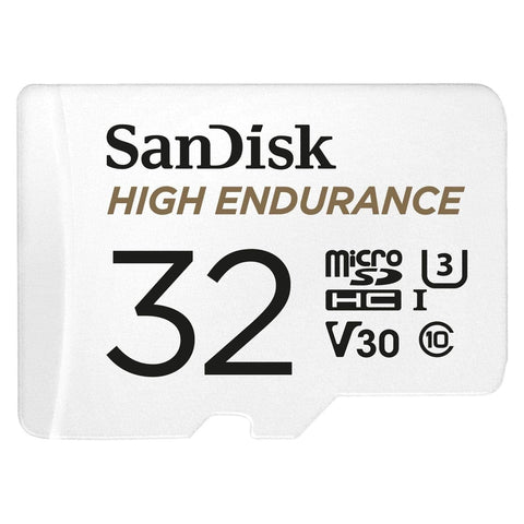 darrahopens Electronics > Back Up & Storage SANDISK HIGH ENDURANCE MICROSDHC CARD SQQNR 32G UHS-I C10 U3 V30 100MB/S R 40MB/S W SD ADAPTOR SDSQQNR-032G-GN6IA