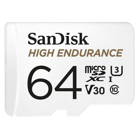 darrahopens Electronics > Back Up & Storage SANDISK HIGH ENDURANCE MICROSDHC CARD SQQNR 64G UHS-I C10 U3 V30 100MB/S R 40MB/S W SD ADAPTOR SDSQQNR-064G-GN6IA