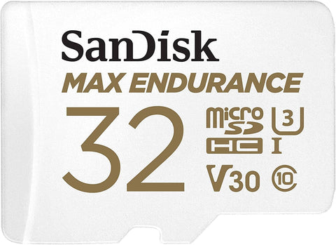 darrahopens Electronics > Back Up & Storage Sandisk Max Endurance Microsdhc Card SQQVR 32G (15 000 HRS) UHS-I C10 U3 V30 100MB/S R 40MB/S W SD Adaptor SDSQQVR-032G-GN6IA
