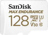 darrahopens Electronics > Back Up & Storage Sandisk Max Endurance Microsdxc Card SQQVR 128G (60 000 HRS) UHS-I C10 U3 V30 100MB/S R 40MB/S W SD Adaptor SDSQQVR-128G-GN6IA