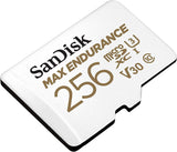 darrahopens Electronics > Back Up & Storage Sandisk Max Endurance Microsdxc Card SQQVR 256G (120 000 HRS) UHS-I C10 U3 V30 100MB/S R 40MB/S W SD Adaptor SDSQQVR-256G-GN6IA
