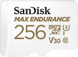 darrahopens Electronics > Back Up & Storage Sandisk Max Endurance Microsdxc Card SQQVR 256G (120 000 HRS) UHS-I C10 U3 V30 100MB/S R 40MB/S W SD Adaptor SDSQQVR-256G-GN6IA