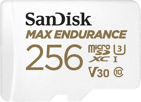 darrahopens Electronics > Back Up & Storage Sandisk Max Endurance Microsdxc Card SQQVR 256G (120 000 HRS) UHS-I C10 U3 V30 100MB/S R 40MB/S W SD Adaptor SDSQQVR-256G-GN6IA