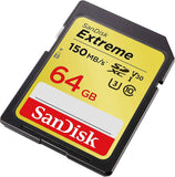 darrahopens Electronics > Back Up & Storage SANDISK SDSDXV6-064G-GNCIN SDXC Extreme CL10 V30 UHS-I/U3 150MB