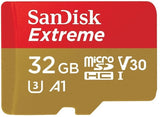 darrahopens Electronics > Back Up & Storage SANDISK SDSQXAF-032G-GN6MN 32GB MICRO SDHC EXTREME A1 V30, UHS-I/ U3, 100MB/s ,NO  SD ADAPTER