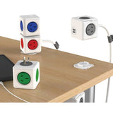darrahopens Electronics > Battery Chargers & Power Allocacoc PowerCube Extended USB Powerboard 4-Outlets 2 USB Ports Grey-White 1.5m