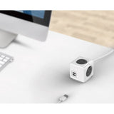 darrahopens Electronics > Battery Chargers & Power Allocacoc PowerCube Extended USB Powerboard 4-Outlets 2 USB Ports Grey-White 1.5m