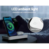 Darrahopens Electronics > Battery Chargers & Power Devanti 4-in-1 Wireless Charger Dock Fast Charging for Phone White