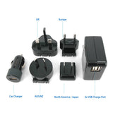 darrahopens Electronics > Battery Chargers & Power Huntkey TravelMate Multi Plugs USB Wall Charger Adapter 4.2 A US UK EU AU Plugs with Car Charger (D204)
