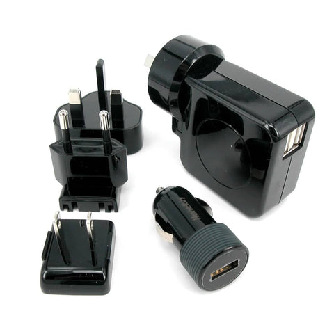 darrahopens Electronics > Battery Chargers & Power Huntkey TravelMate Multi Plugs USB Wall Charger Adapter 4.2 A US UK EU AU Plugs with Car Charger (D204)