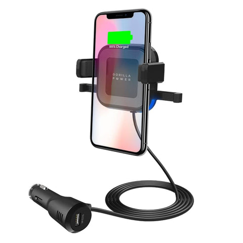darrahopens Electronics > Battery Chargers & Power mbeat Gorilla Power 10W Wireless Car Charger With 2.4A USB Charging, Air Vent Clip & Windshield Stand