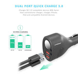 darrahopens Electronics > Battery Chargers & Power mbeat Gorilla Power Dual Port QC 3.0 Car Charger With Cigar Lighter Socket