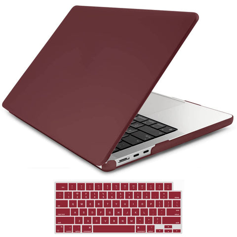 Darrahopens Electronics > Computer Accessories 15 inch Air 2023 MacBook Air Matte Case  A2941 M2 Chip Hard Shell Case Keyboard Cover Wine Red