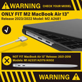 Darrahopens Electronics > Computer Accessories 2023 2022 MacBook Air 13 inch case M2 Model A2681 Hard Shell Case Keyboard Cover Black