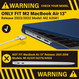 Darrahopens Electronics > Computer Accessories 2023 2022 MacBook Air 13 inch case M2 Model A2681 Hard Shell Case Keyboard Cover Blue