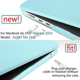 Darrahopens Electronics > Computer Accessories 2023 2022 MacBook Air 13 inch case M2 Model A2681 Hard Shell Case Keyboard Cover Turquoise