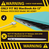Darrahopens Electronics > Computer Accessories 2023 2022 MacBook Air 13 inch case M2 Model A2681 Hard Shell Case Keyboard Cover Turquoise